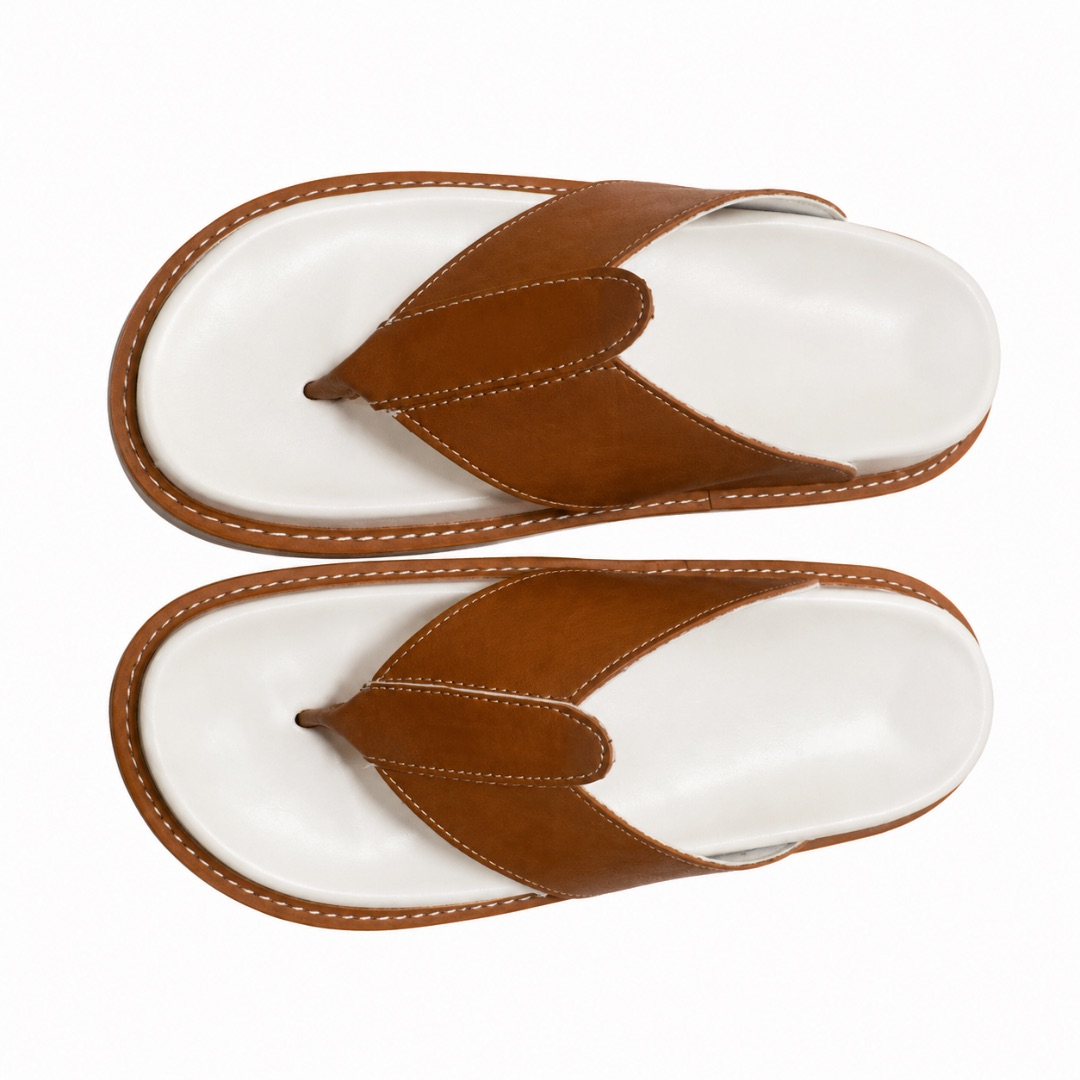 Unisex Brown Minimalist Toe Loop Sli