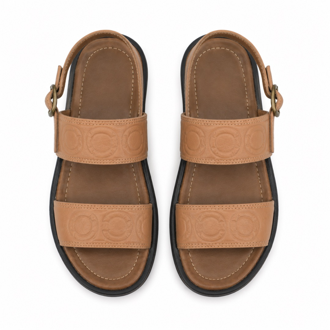 Mens Beige Casual Strap Sandals