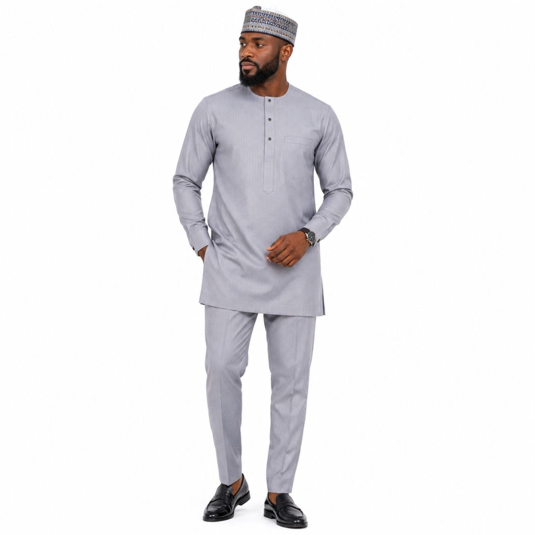 Light Grey Micro Pinstripe Fabric