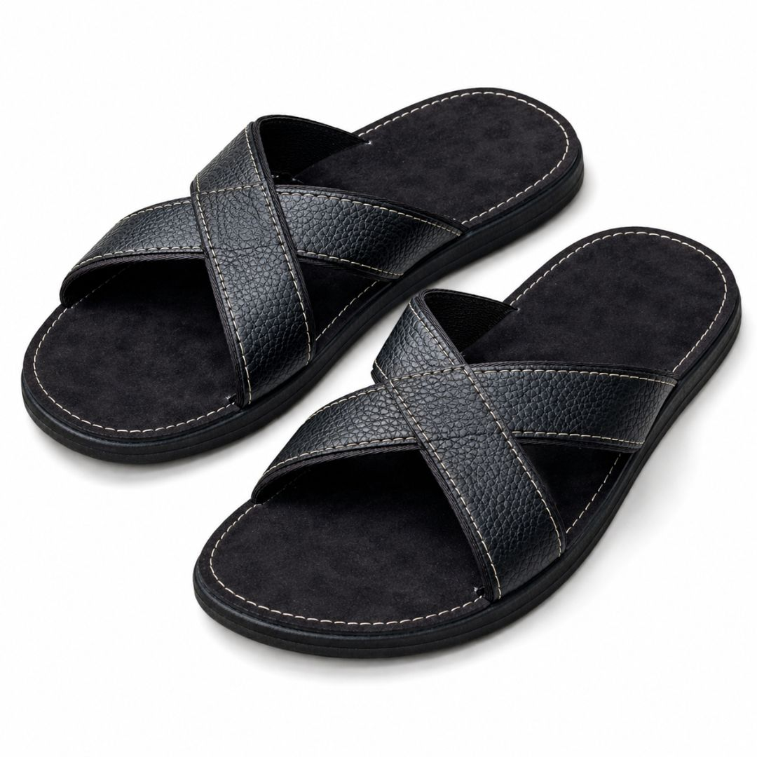 Men Black Urban Cross Strap Palms
