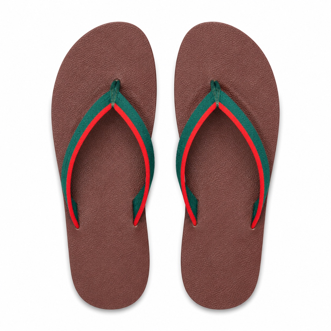 Mens  Brown Classic Flip Flop Slippers