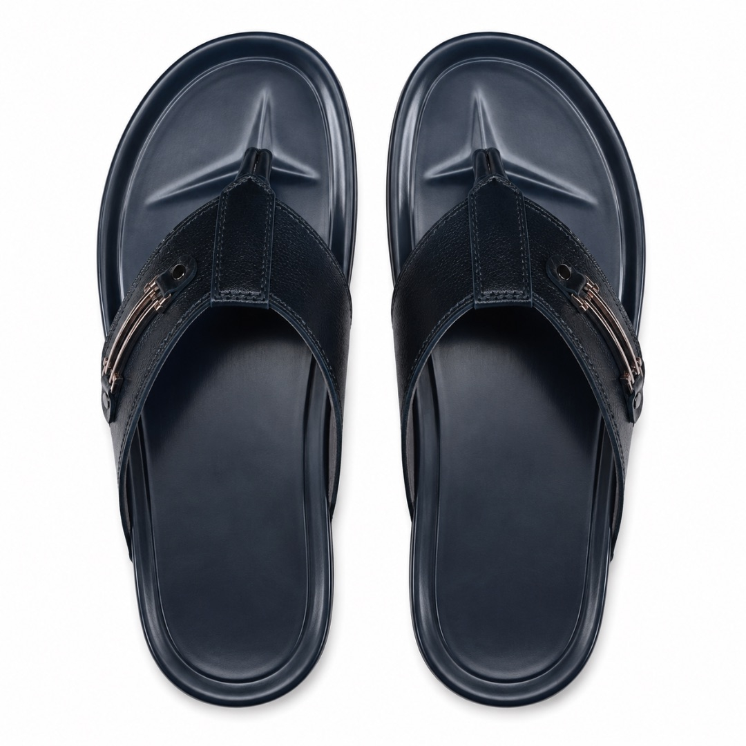 Mens  Black Premium Toe Post Sandals