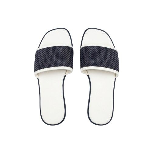 Woven Strap Slip On Slide Sandals