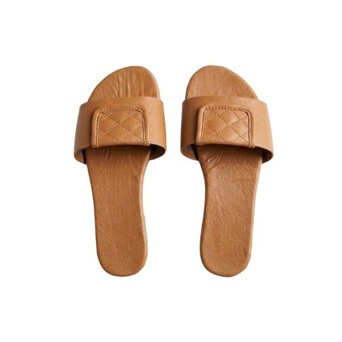 Womens Quilted Strap Flat Slide Sandals