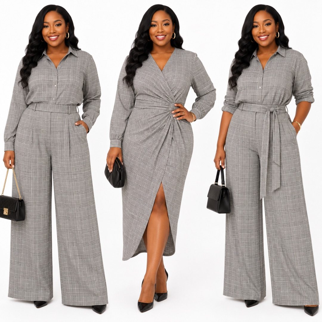 Classic Grey Prince of Wales Check  Fabric