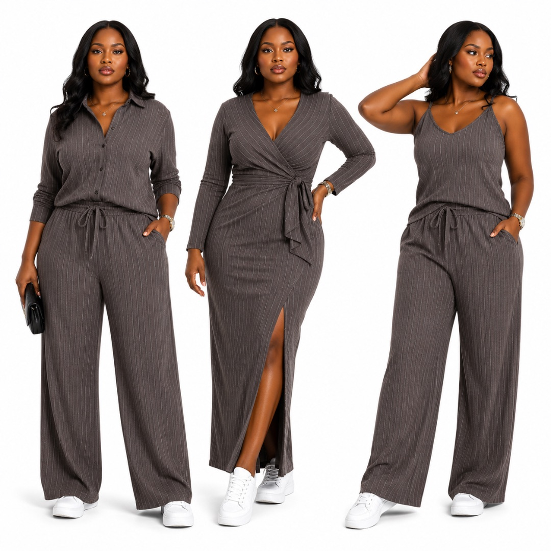 Premium Charcoal Pinstripe Senator Fabric