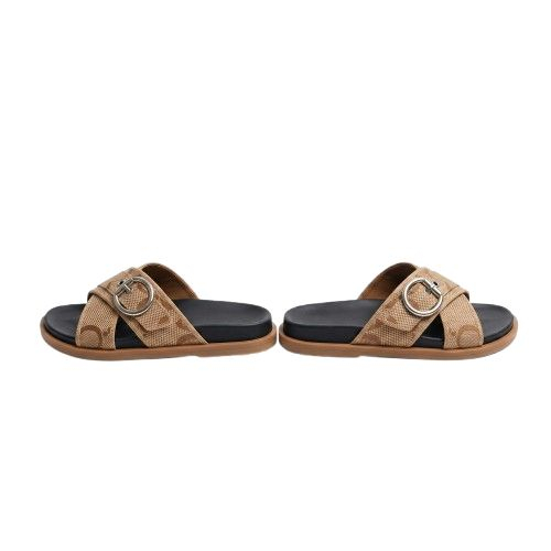 Mens OpenToe Slippers with Buckle Design