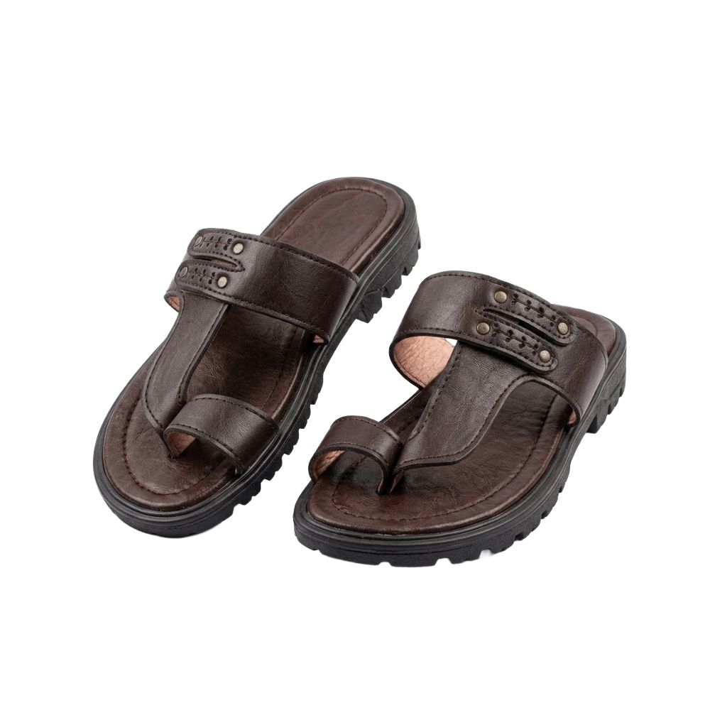 Brown Leather Strap Sandals