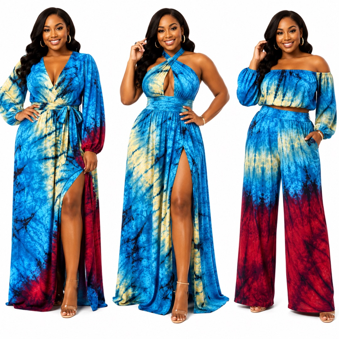 Luxury Ocean Blue Tie Dye vintage Fabric
