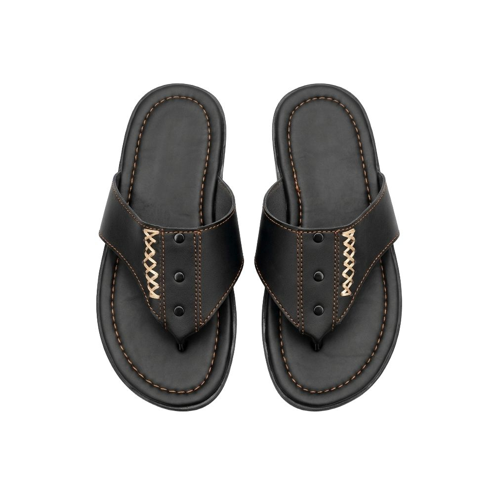 Hand Crafted Mens Leather Thong Sandals with Detailed Stitching