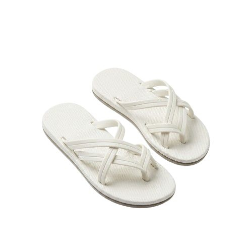 Mens White OpenToe Slippers