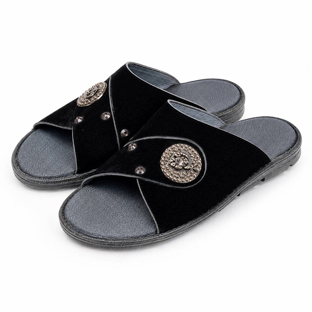 Luxury Black Cross Strap Designer Slippers