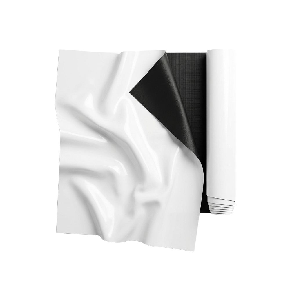 Premium Dual Sided Glossy White & Matte Black Leather Material