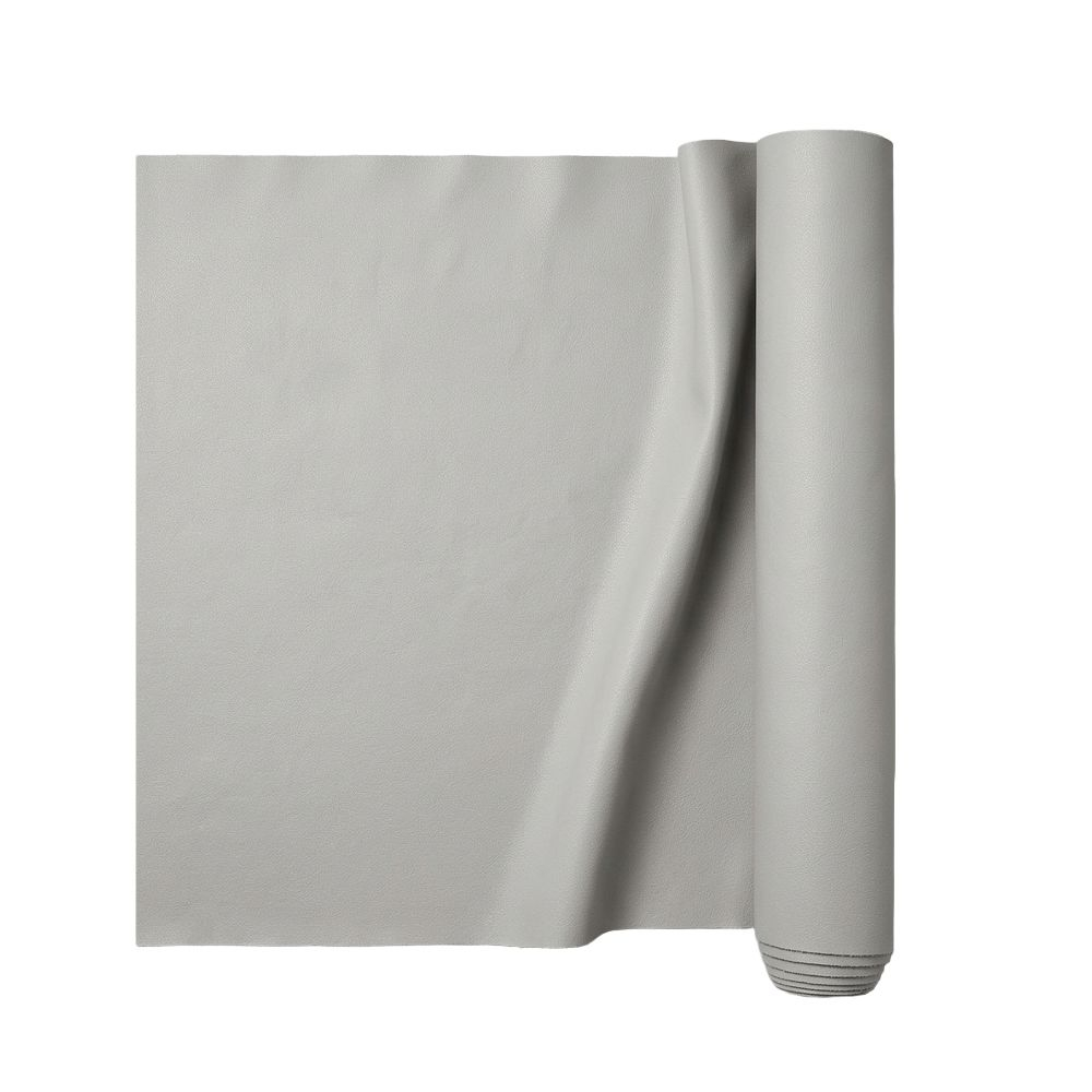 Premium Textured Light Gray Synthetic Leather Material