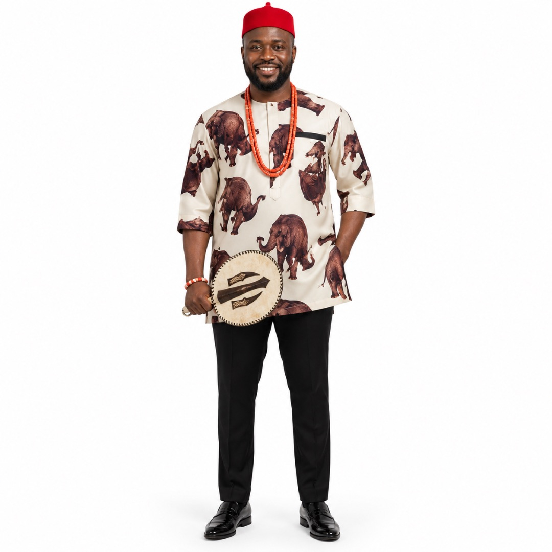 Luxury Igbo Heritage Wildlife Print Senator  Fenico Fabric