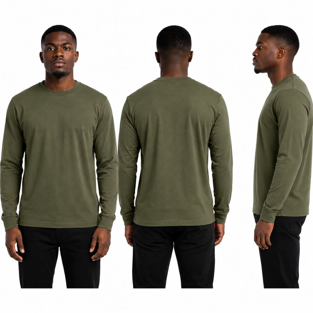 Unisex Long Sleeve Round Neck T Shirt