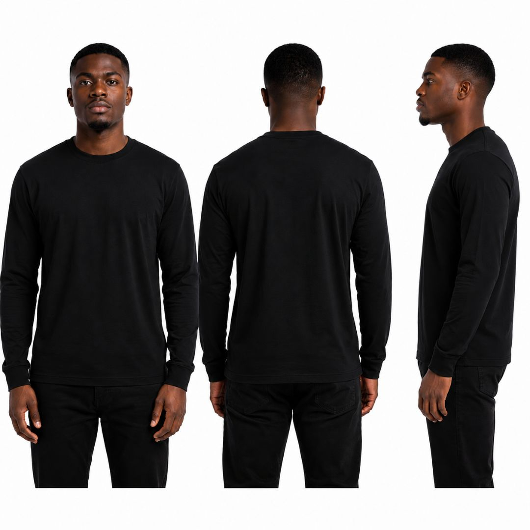 Unisex Long Sleeve Round Neck T Shirt