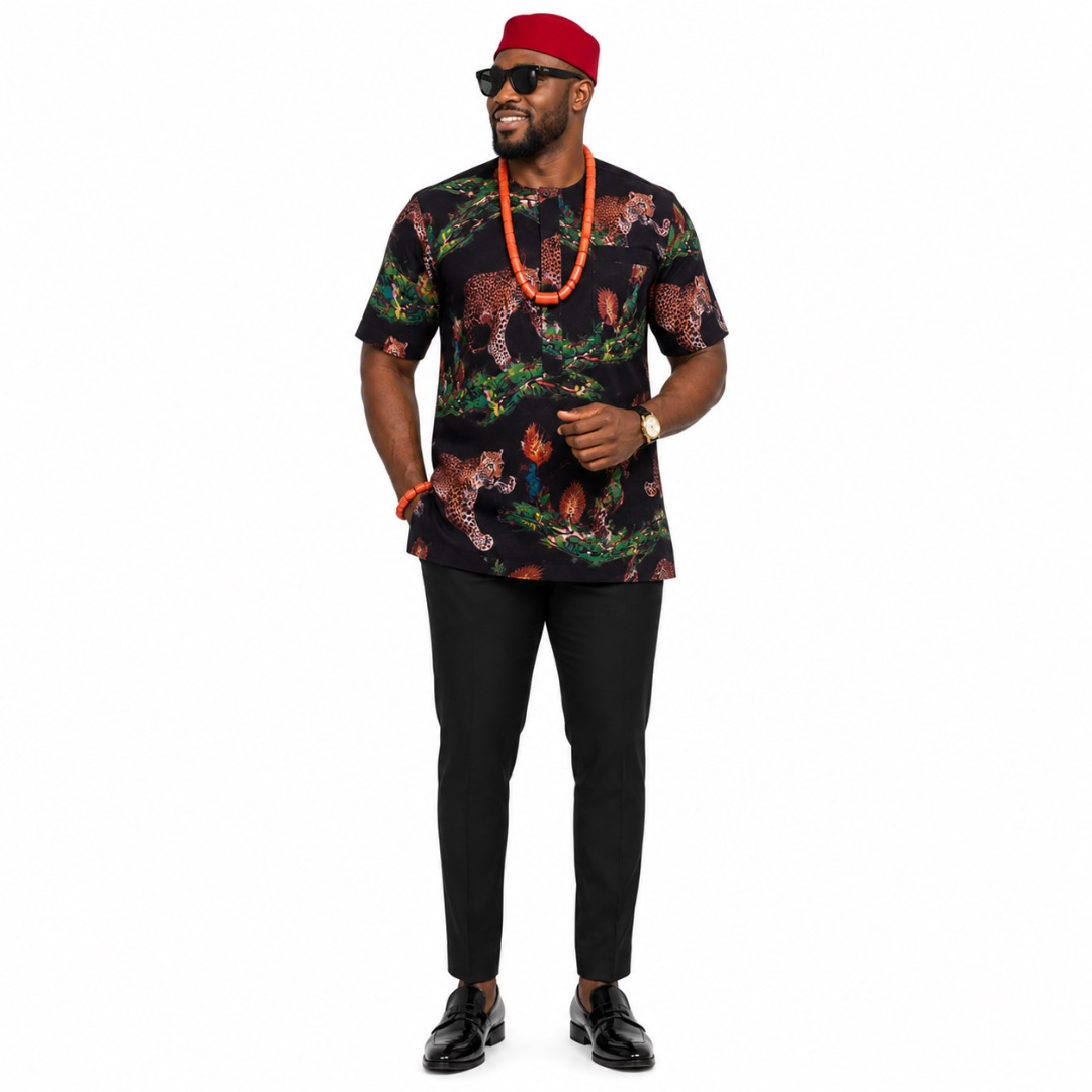 Luxury Black Royal Leopard Safari Traditional fenico Fabric