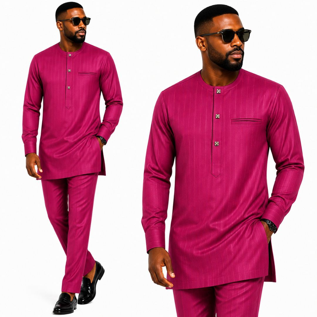 Premium Fuchsia Striped Fabric
