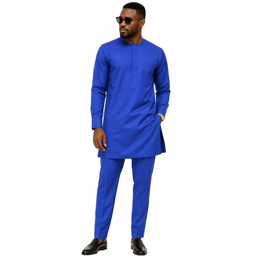 Plain Matte Finish Royal Blue Fabric Material