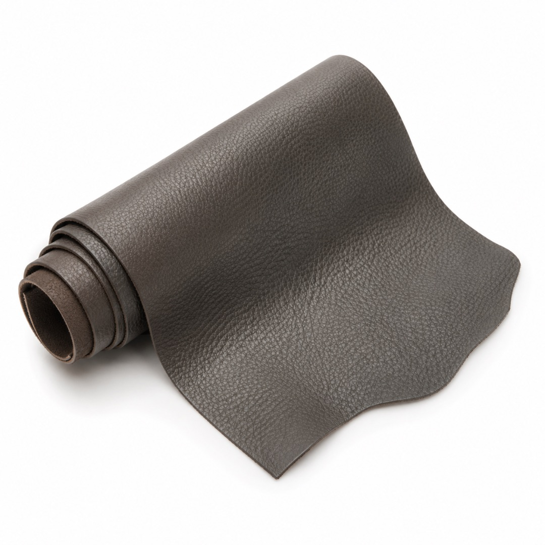 Premium Dark Grey Textured Synthetic Leather Material