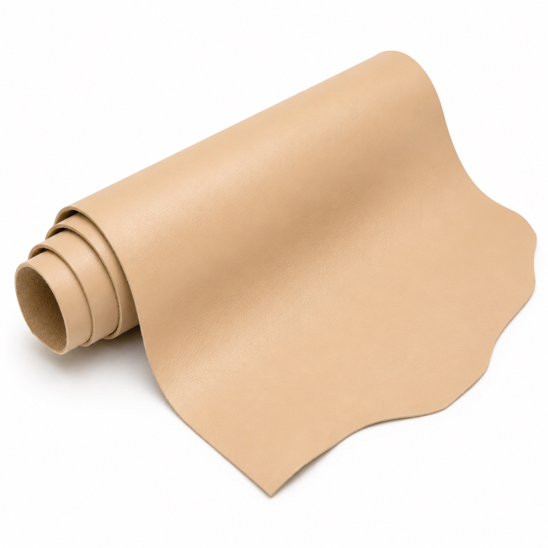 Premium Cream Smooth Synthetic Leather Material