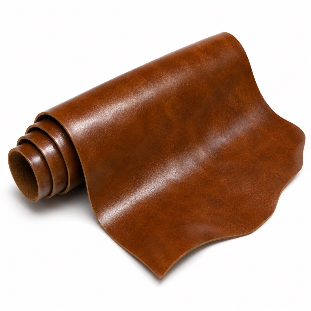 Premium Vintage Brown Glossy Leather Material