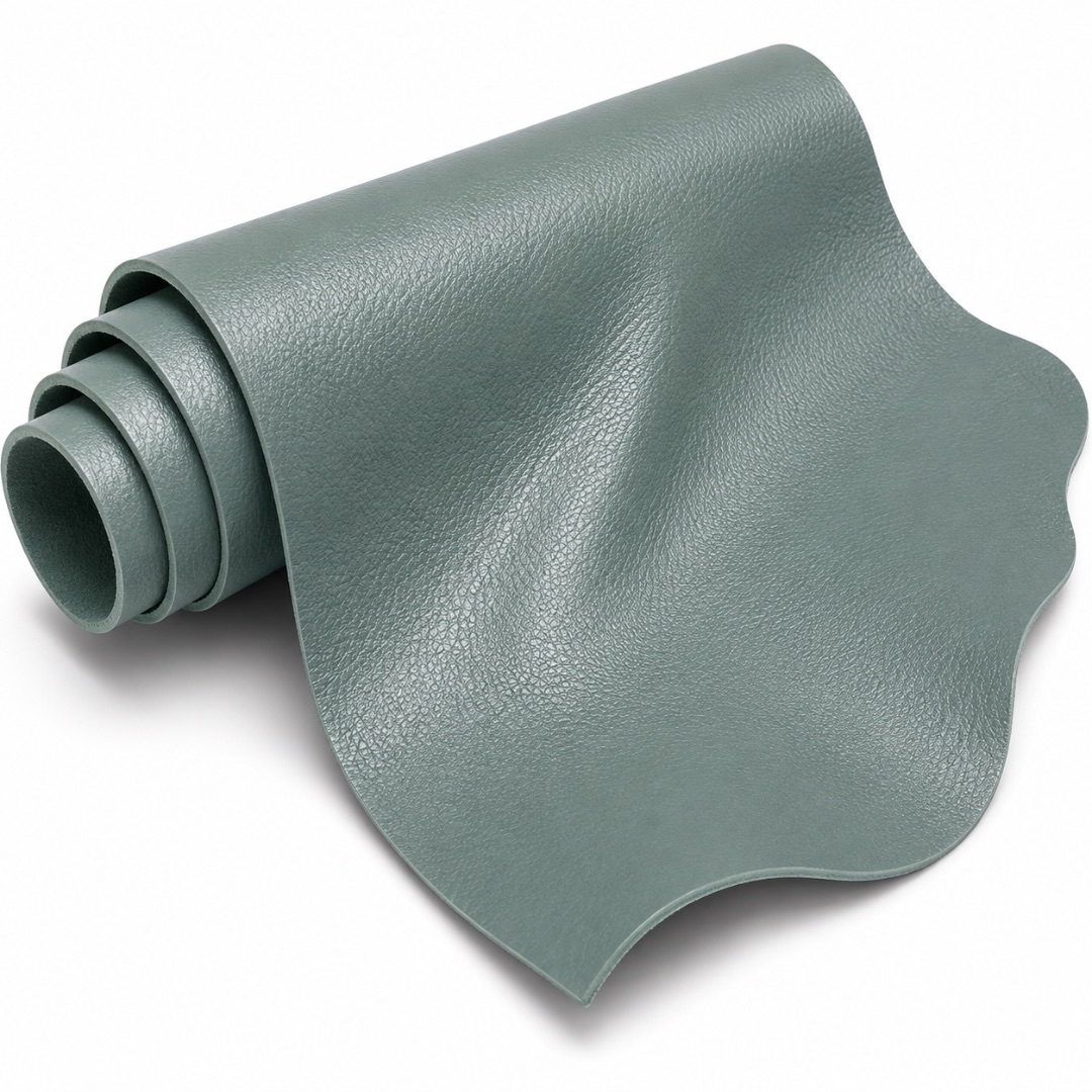 Premium Sage Green Smooth Synthetic Leather Material