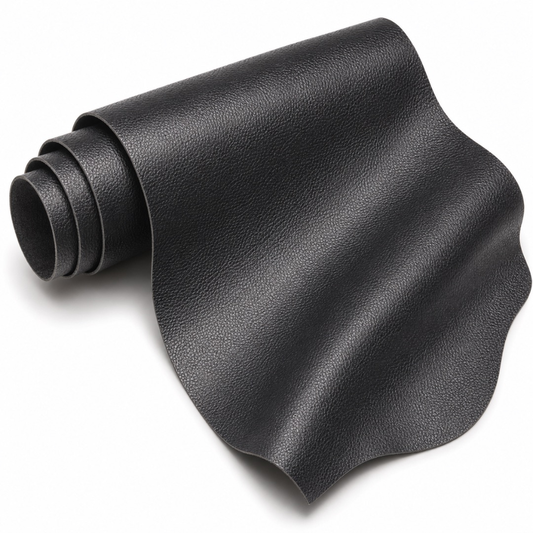 Premium Black Grain Synthetic Leather Material