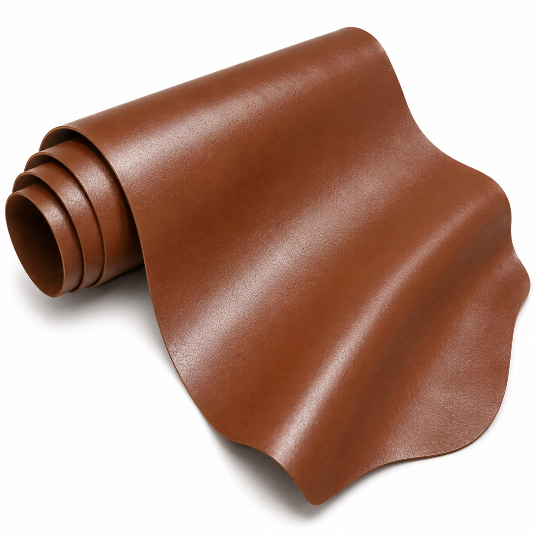 Premium Chocolate Brown Smooth Synthetic Leather Material