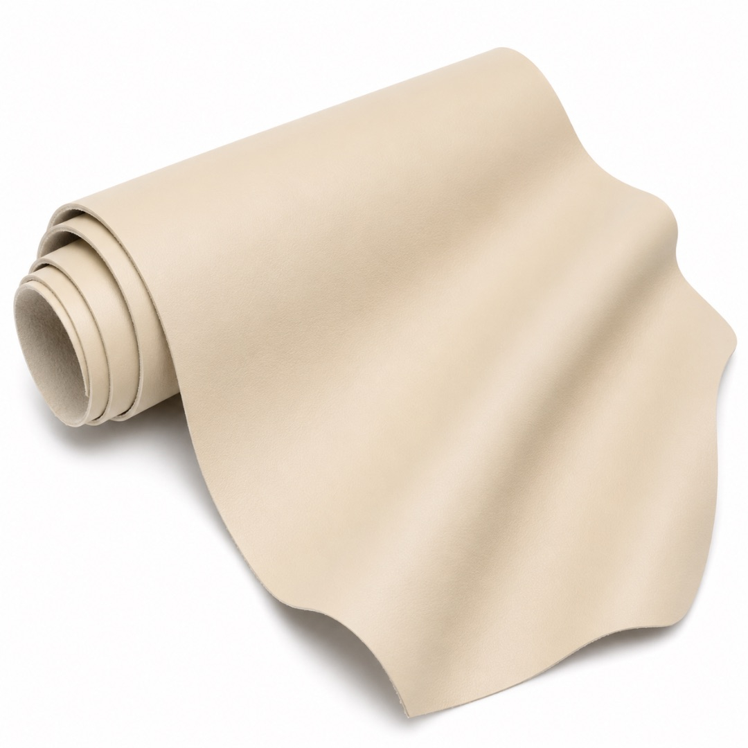 Premium Ivory Cream Smooth Synthetic Leather Material