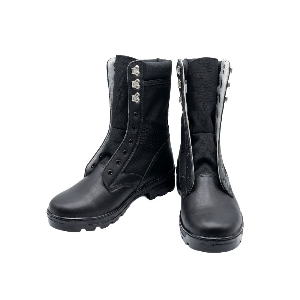 Mens Black Tactical Combat Boots with Speed Lacing