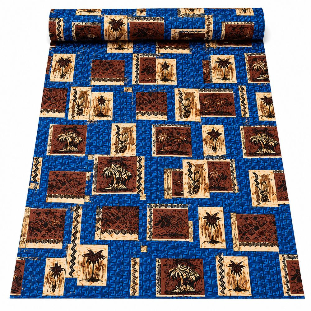 Blue and Brown Heritage Pattern Ankara Fabric