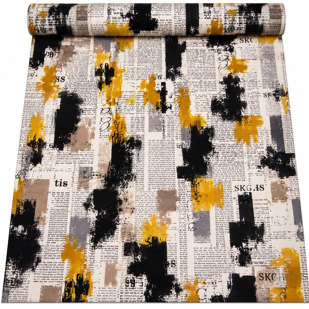 Abstract Newspaper Print Ankara Fabric
