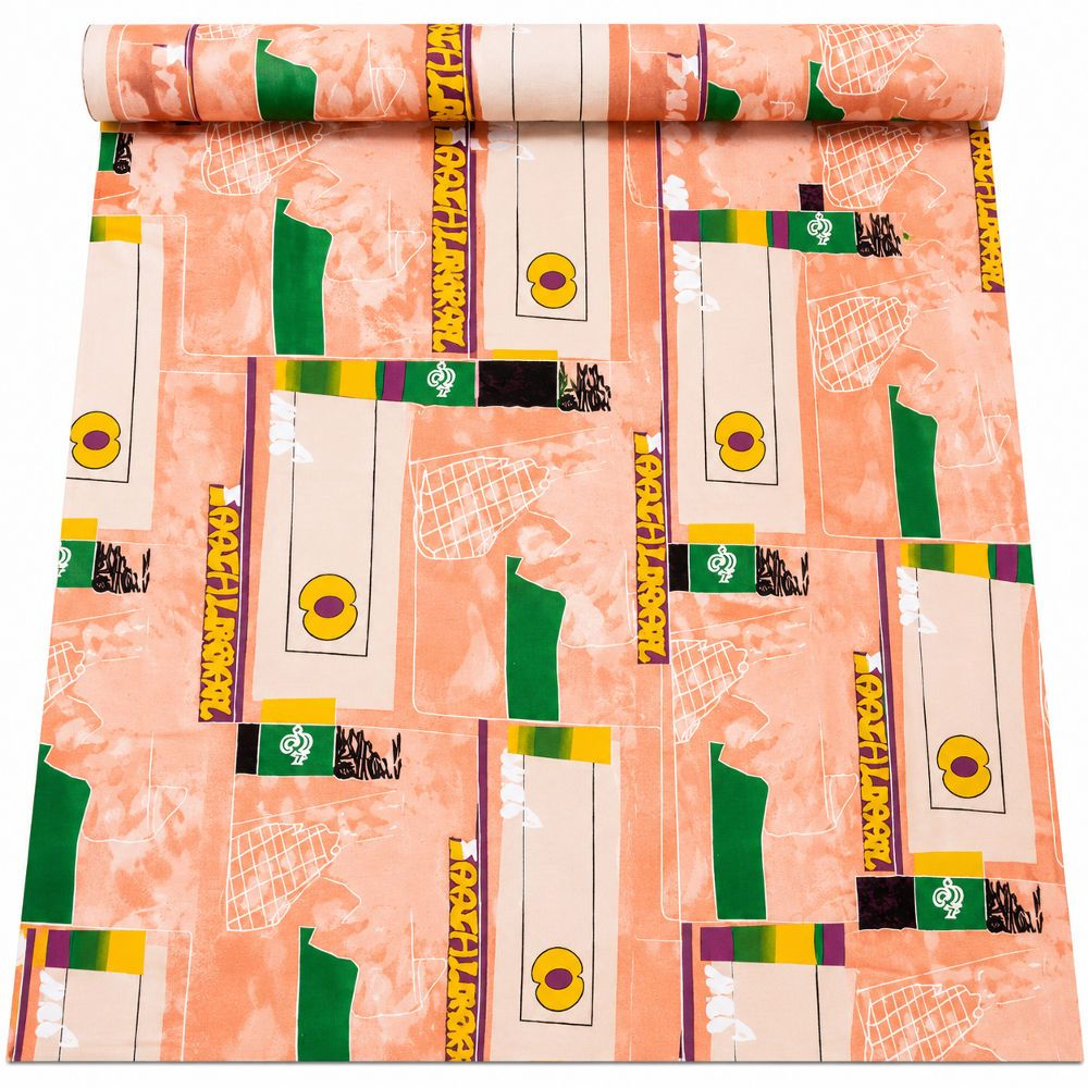 Peach Multicolor Graphic Ankara Fabric