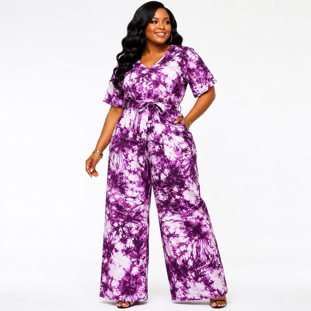 Purple and White Adire Tie Dye Fabric