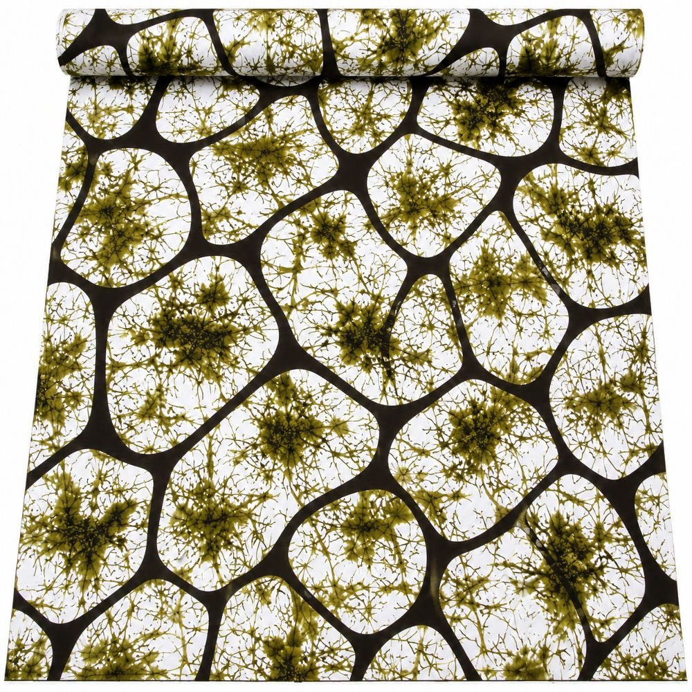 Olive Green and White Adire Fabric