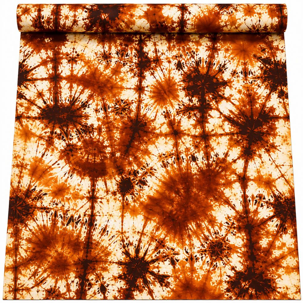 Brown and Cream Adire Tie Dye Fabric