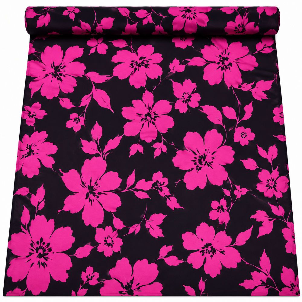 Pink Floral Chiffon Fabric