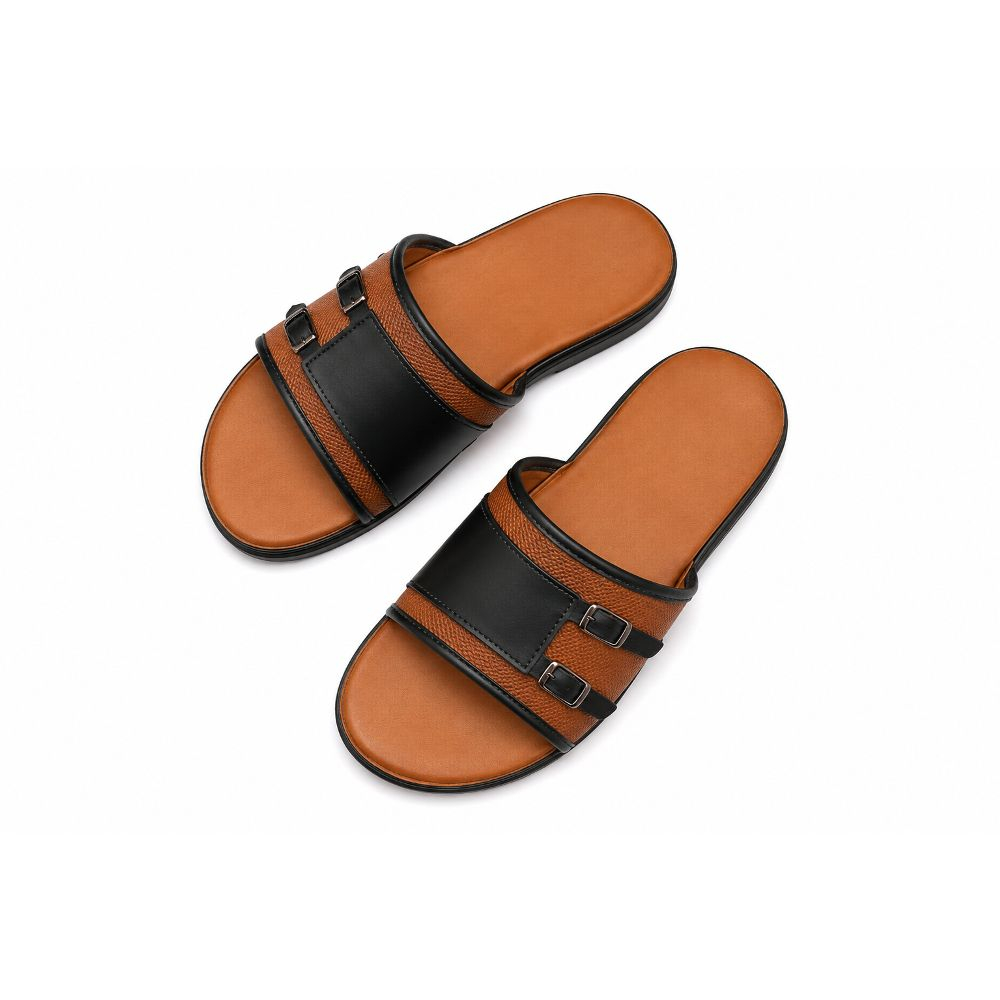 Dual Strap OpenToe Comfort Slide Sandals