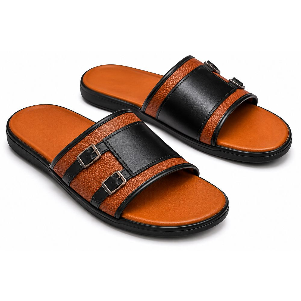 Dual Strap OpenToe Comfort Slide Sandals