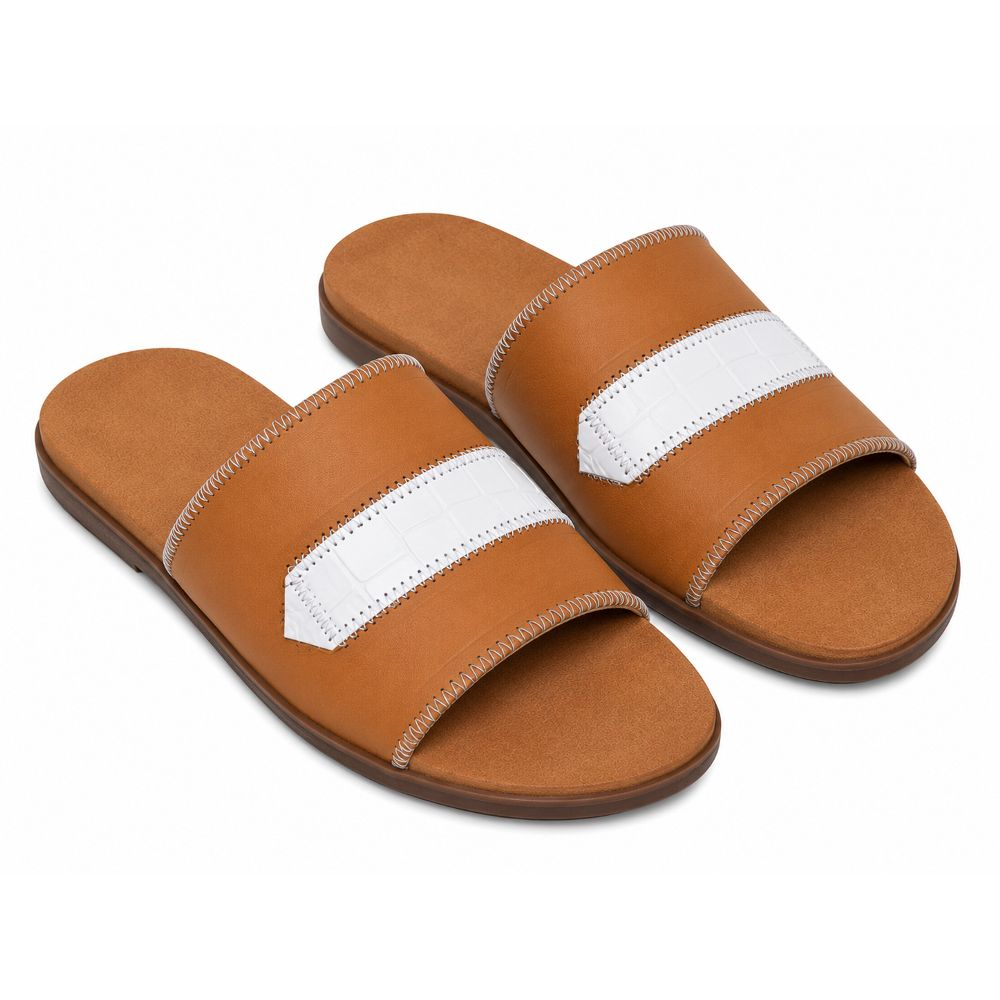 Premium Mens Two Tone Slip On Slide Sandals
