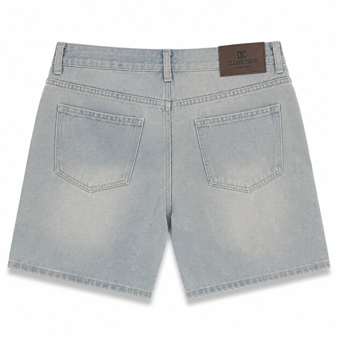 Quality Light Wash Distressed Denim Shorts