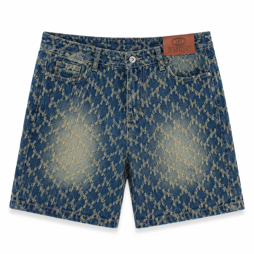 Quality Men Premium Patterned Denim Shorts