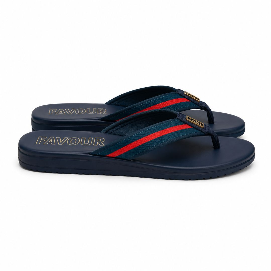 Quality Men Sporty Striped Webbing Thong Sandals