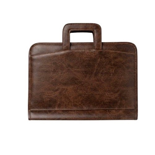 Brown Faux Leather Professional Document Portfolio Briefcase