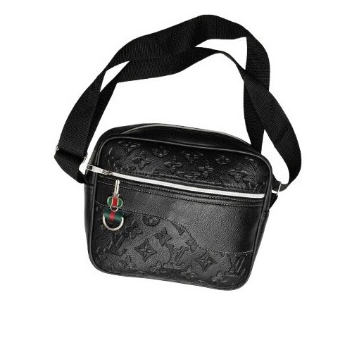 Compact Stylish Shoulder Bag with Embossed Monogram Pattern