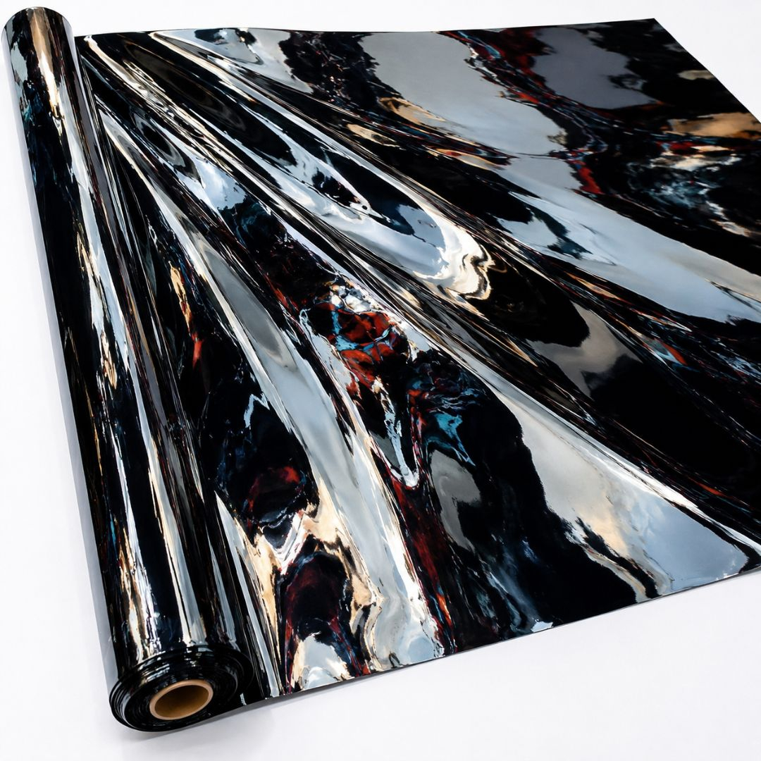 Glossy Mirror Finish Synthetic Leather Material