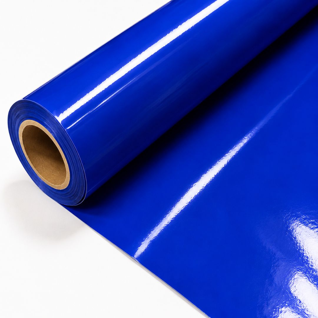 Glossy Royal Blue Synthetic Leather Material