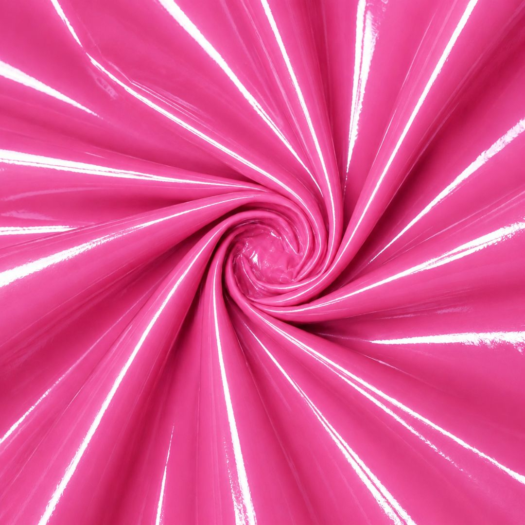 Glossy Barbie Pink Synthetic Leather Material